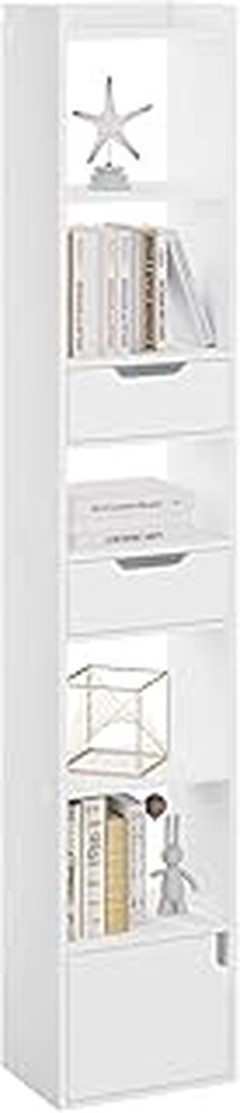 Estilos de estanterías altas y estrechas para salones modernos