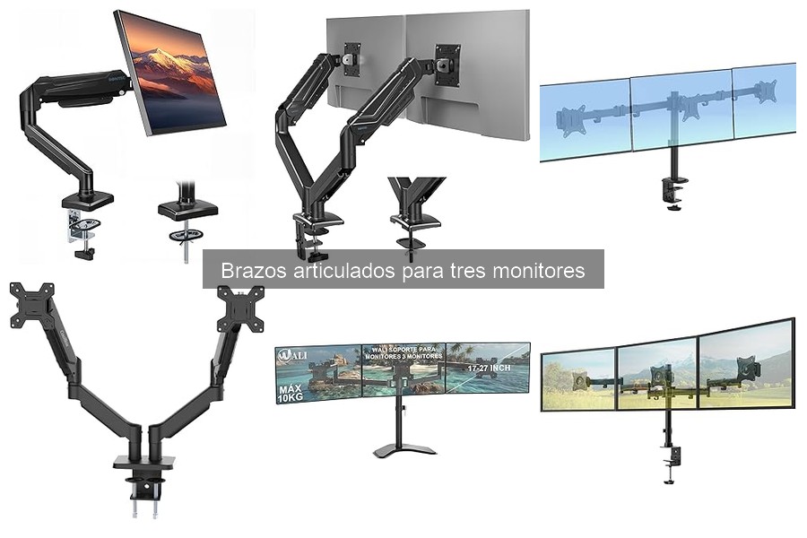 Alternativas a brazos articulados para tres monitores