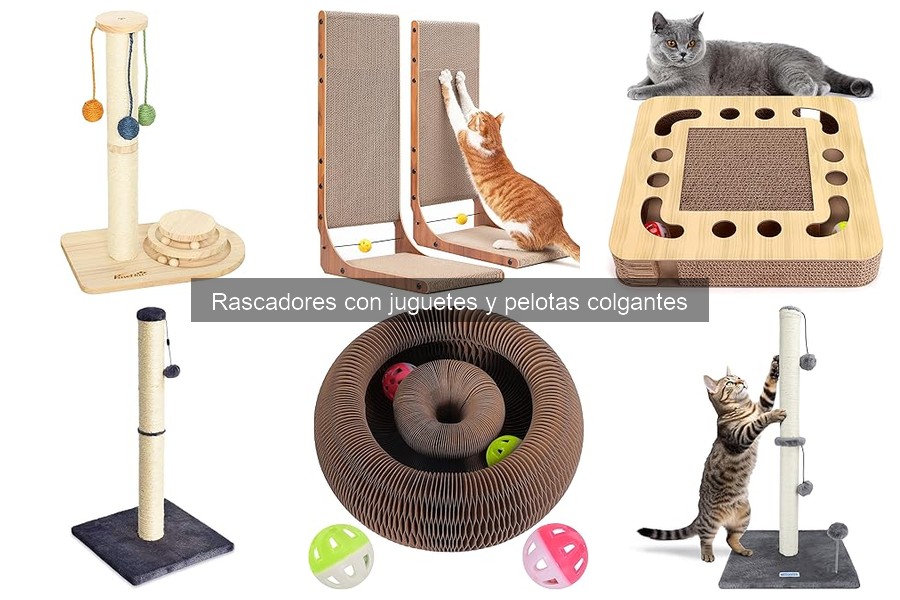Alternativas a rascadores con juguetes y pelotas colgantes