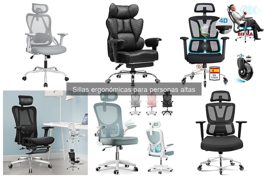 Características de sillas ergonómicas para personas altas