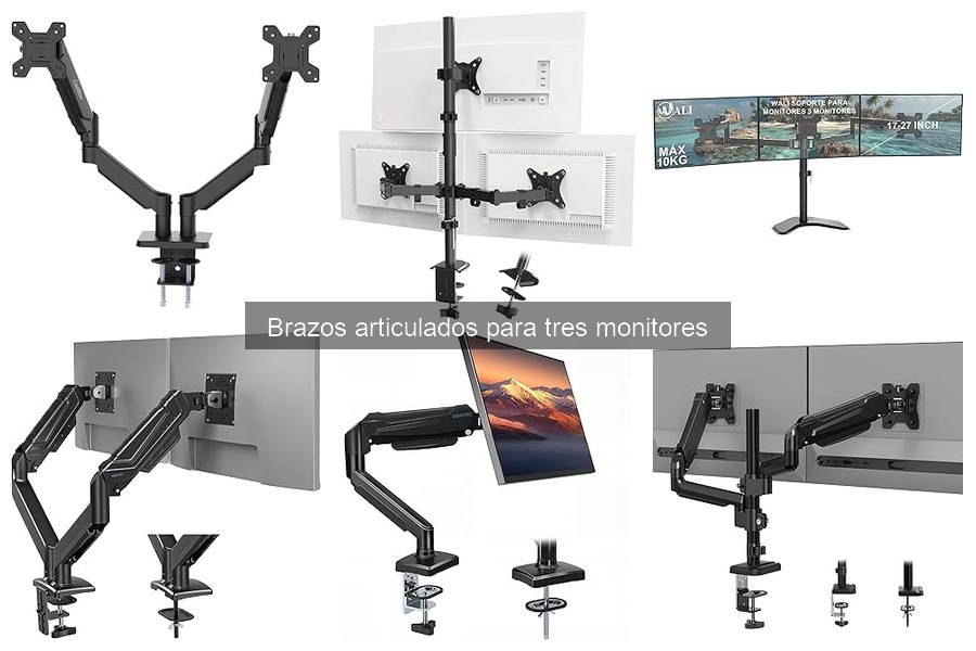 Comparativa de brazos articulados para tres monitores en 2023