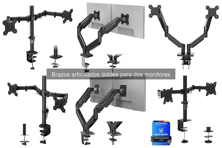 Comparativa de brazos articulados simples vs dobles para monitores