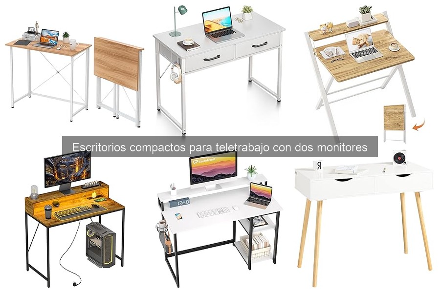 Comparativa de Escritorios Compactos para Teletrabajo con Dos Monitores
