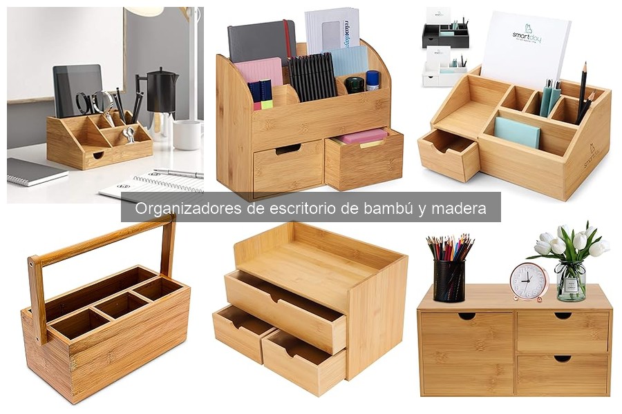 Decoración de Oficina en Casa: Organizadores de Bambú y Madera
