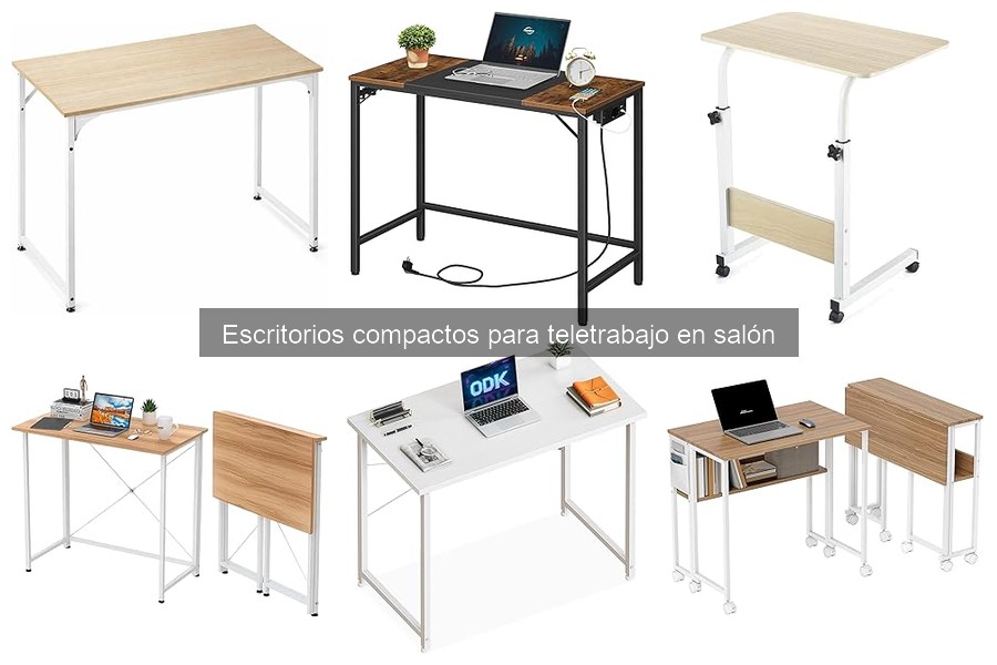 Escritorios compactos económicos para teletrabajo en salón