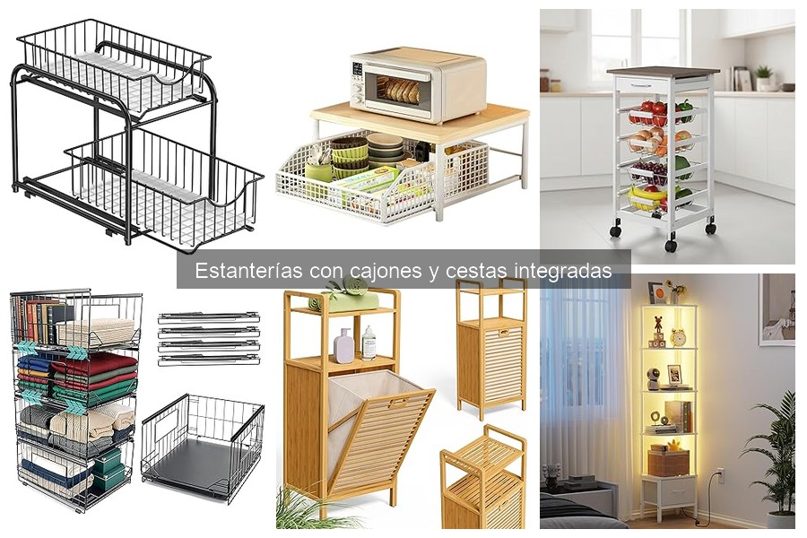 Estanterías con Cajones y Cestas: Ideal para Oficinas en Casa