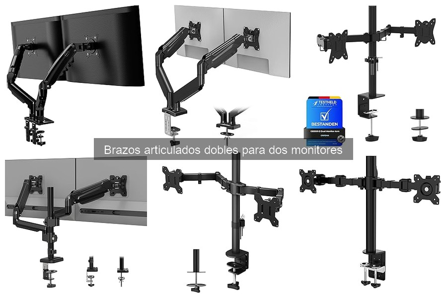 Guía de instalación de brazos articulados dobles para monitores