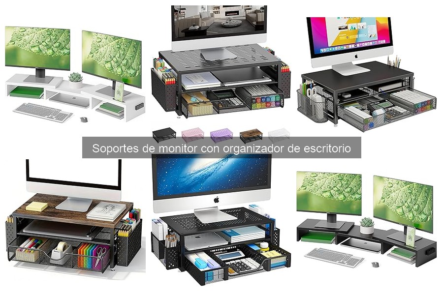 Guía de instalación de soportes de monitor con organizador