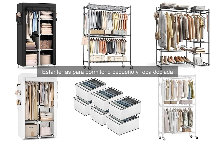 Mantén ordenadas las estanterías de un dormitorio pequeño