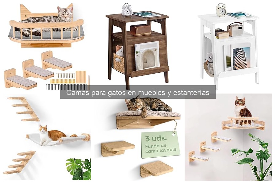 Mantenimiento de camas para gatos en muebles y estanterías