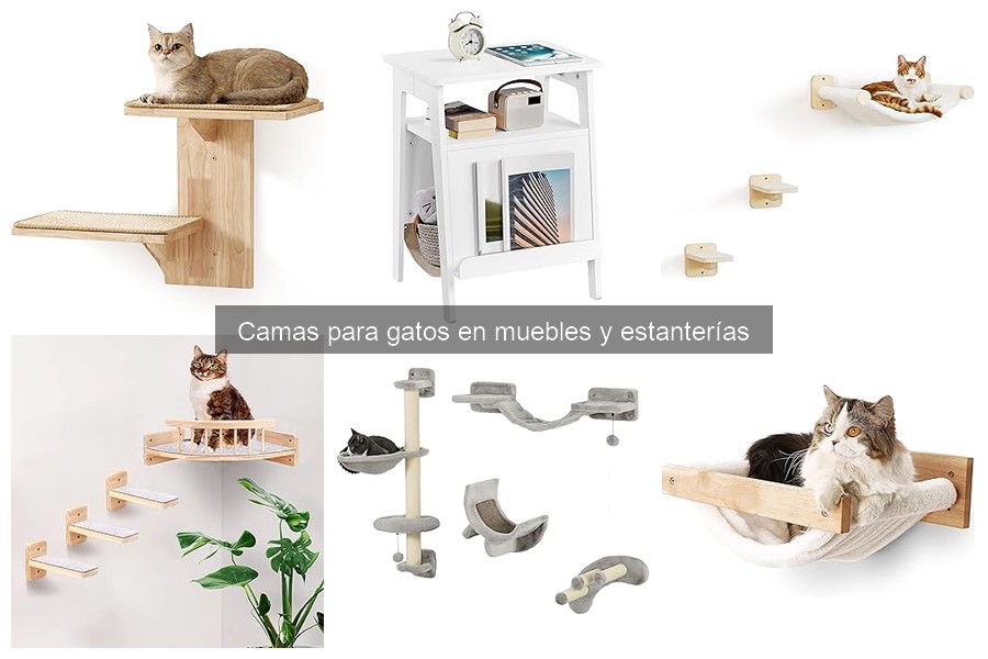 Mejores camas para gatos en estanterías y muebles para espacios pequeños