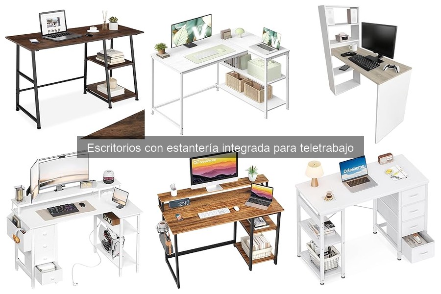 Mejores escritorios con estantería integrada para teletrabajo
