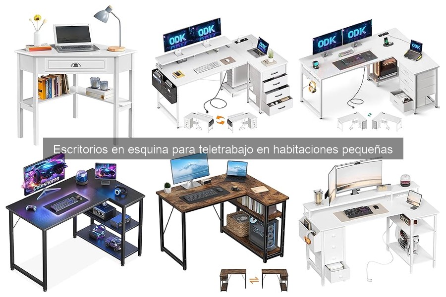 Mejores escritorios en esquina para teletrabajo en habitaciones pequeñas