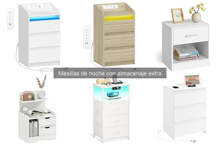 Mejores mesillas de noche con almacenaje extra para pisos pequeños