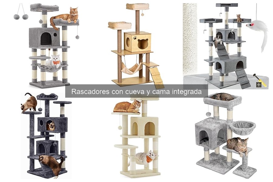 Mejores rascadores con cueva y cama para gatos pequeños