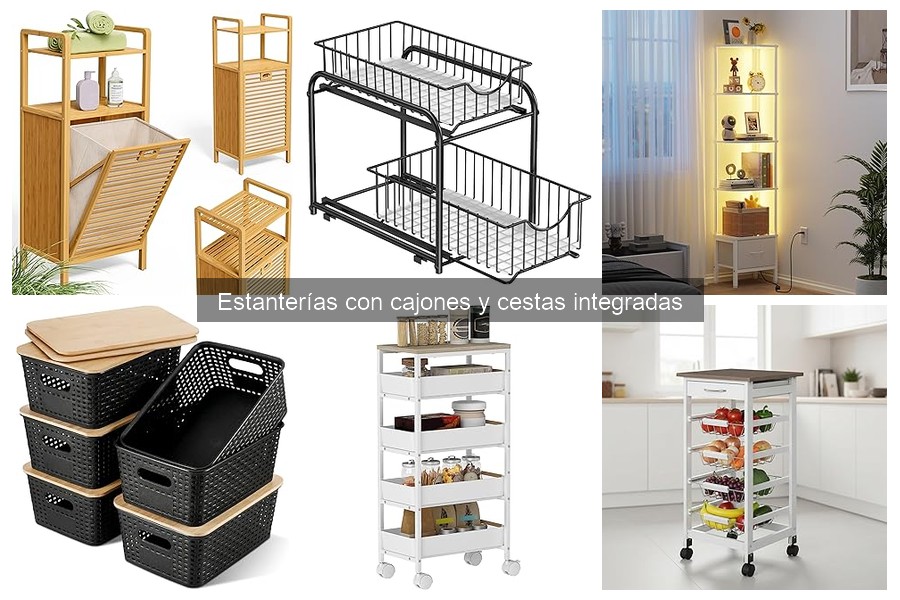Organiza tu hogar con estanterías con cajones y cestas