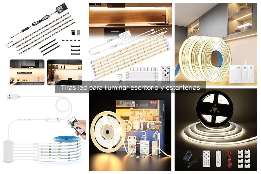 Precio promedio de tiras LED para escritorio y estanterías