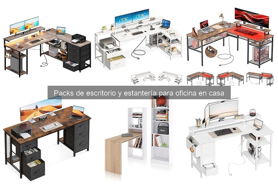 Precios de packs de escritorio y estantería en Amazon