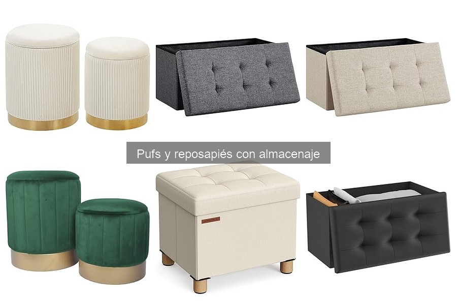 Tipos de pufs y reposapiés con almacenaje para tu hogar