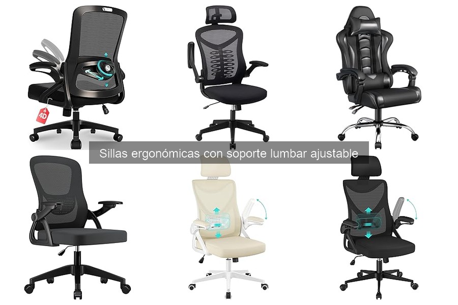Tipos de sillas ergonómicas con soporte lumbar ajustable