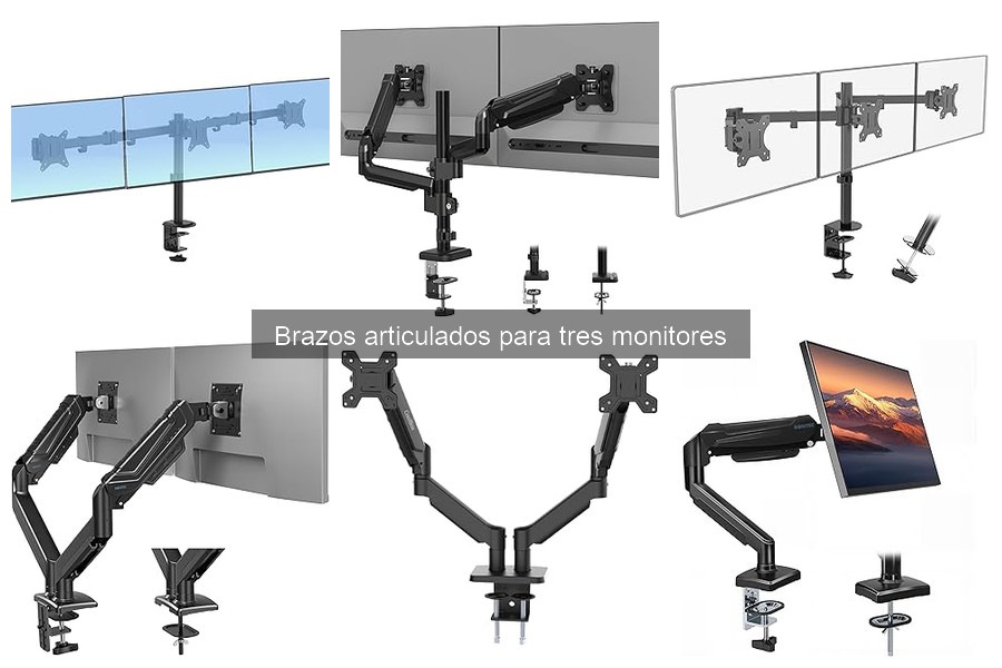 Ventajas de brazos articulados para tres monitores en espacios pequeños