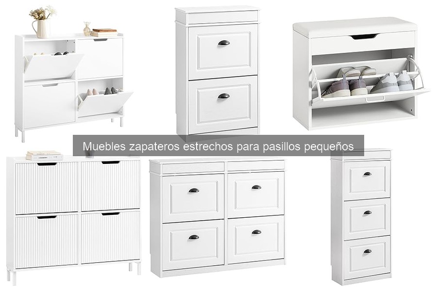Zapateros estrechos con almacenamiento adicional para pequeños espacios